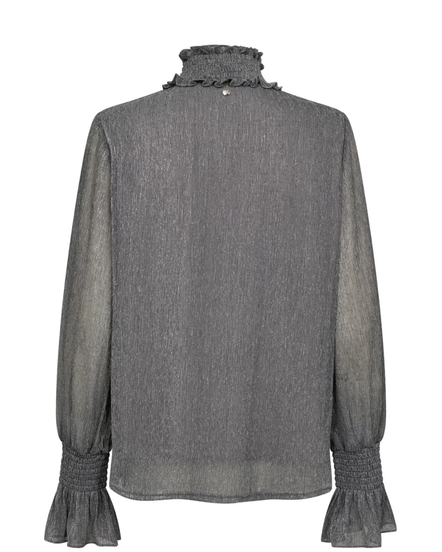 Mos Mosh Women's Silver Glam Blouse - Maxima Style Elegant Top