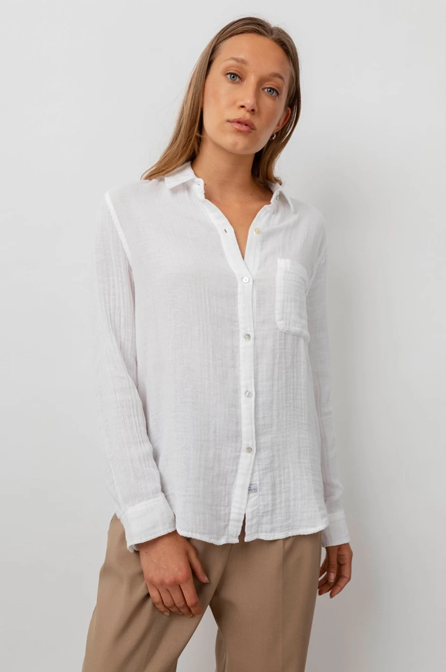 Rails Women's Ellis Shirt in White - Classic White Blouse for Women