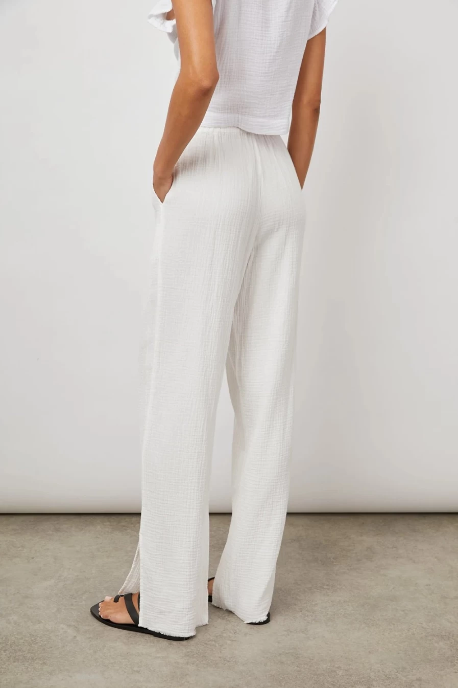 Rails Women's Leon White Pant - High-Waisted Tailored Trousers for Women