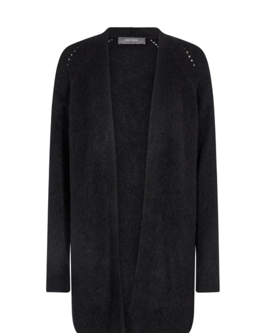 Mos Mosh Women's Long Black Cardigan – Mmthora Stylish Knit Coatigan