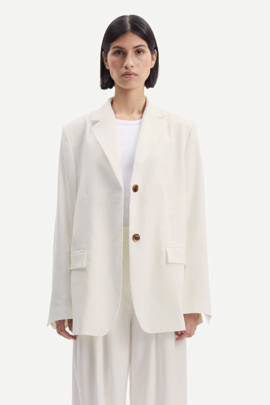 Samsoe Samsoe Women's Luzy Blazer Clear Cream Lightweight Jacket