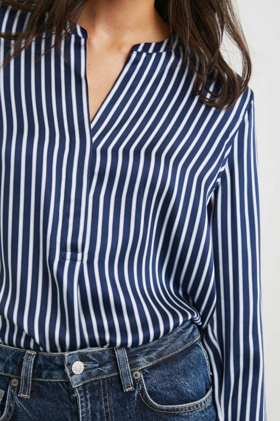Rails Women's Navy & Kent Stripe Pearl Top