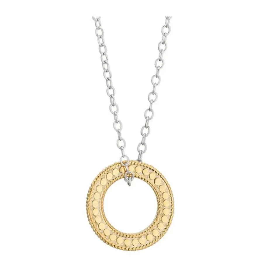 Anna Beck Women's Circle of Life Open "O" Charity Pendant Necklace - 16-18" Gold or Silver Chain