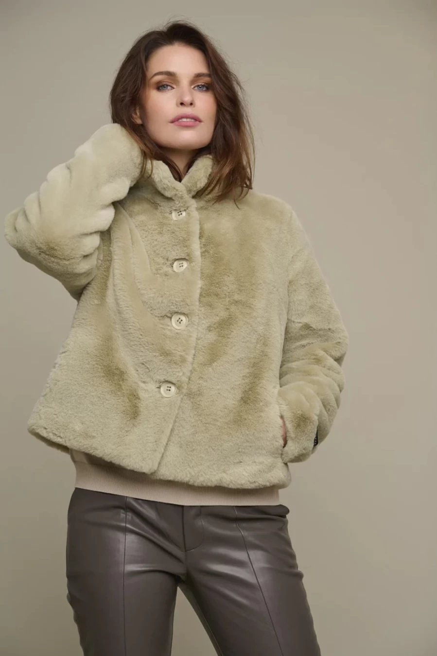 Rino & Pelle Women's Vie Jacket in Sage Green - Lightweight Outerwear Coat