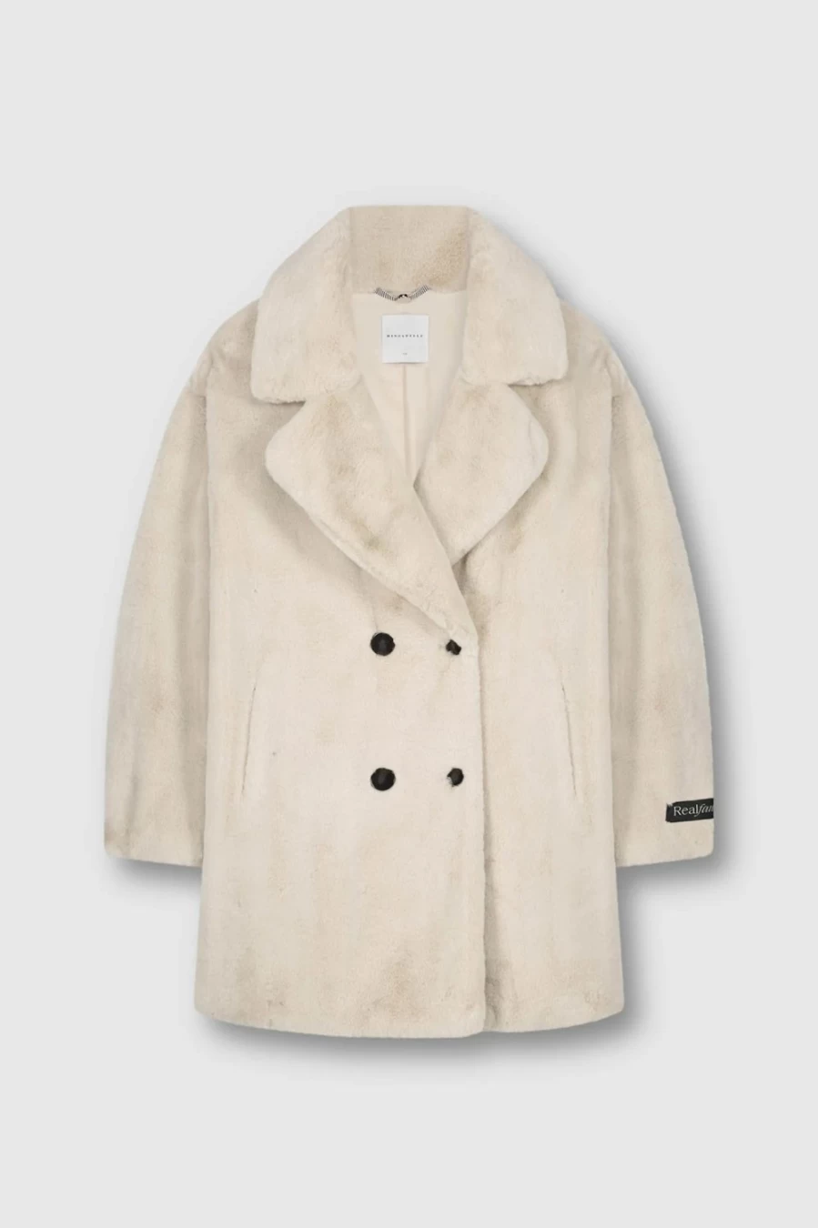 Rino & Pelle Women's Jeanette Double Breasted Coat in Stone Color