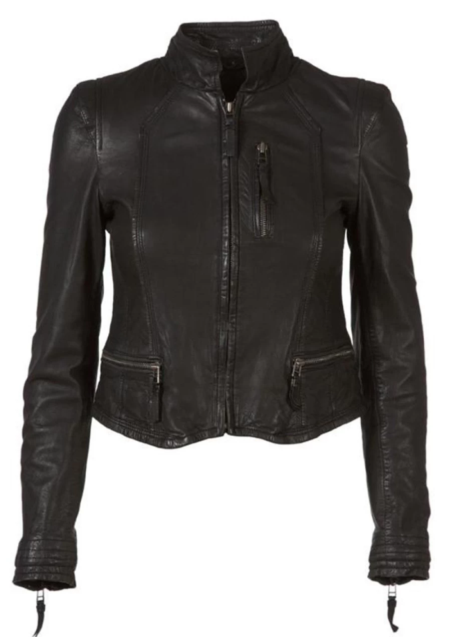 MDK Women's Rucy Genuine Leather Jacket in Black - Stylish Outerwear for Women