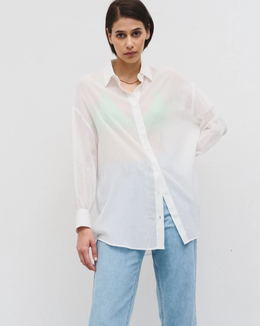 Idano Women's Seb Shirt in Ecru - Stylish Casual Blouse for Everyday Wear