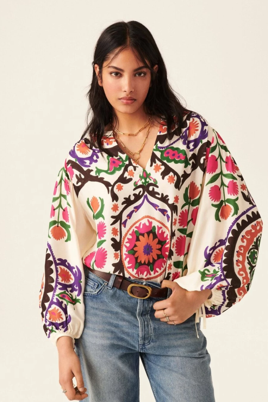 ba&sh Women's Fida Shirt in Ecru - Elegant Casual Blouse for Women
