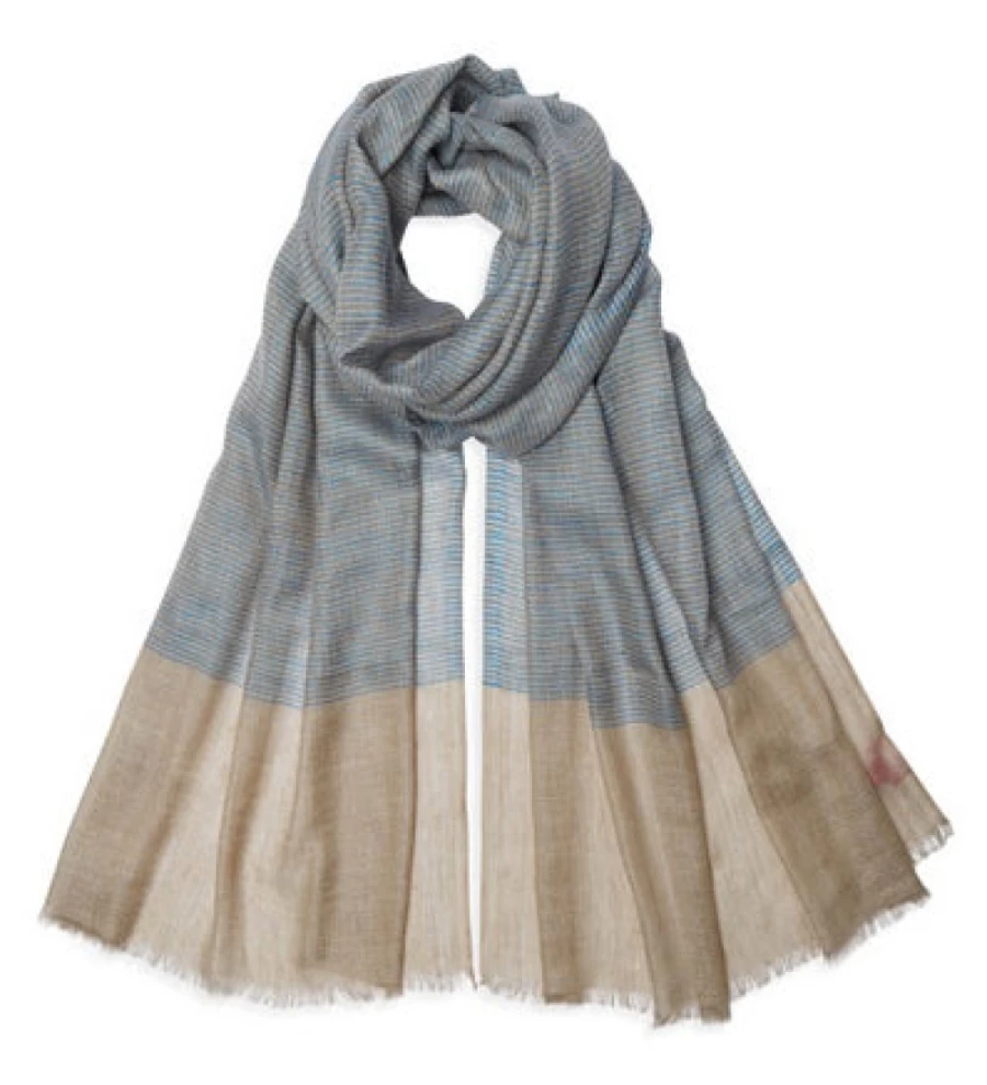 Somerville Scarves Women's Pashmina Bonny Natural Blue Shawl – Soft & Luxurious Wrap