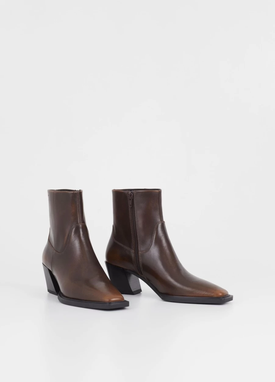 Vagabond Women's Alina Brown Leather Boots Brush Off