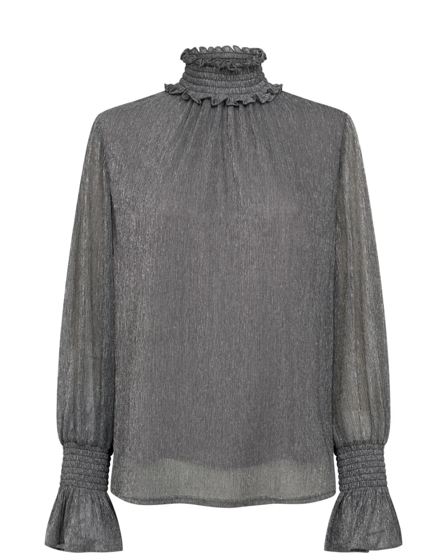 Mos Mosh Women's Silver Glam Blouse - Maxima Style Elegant Top