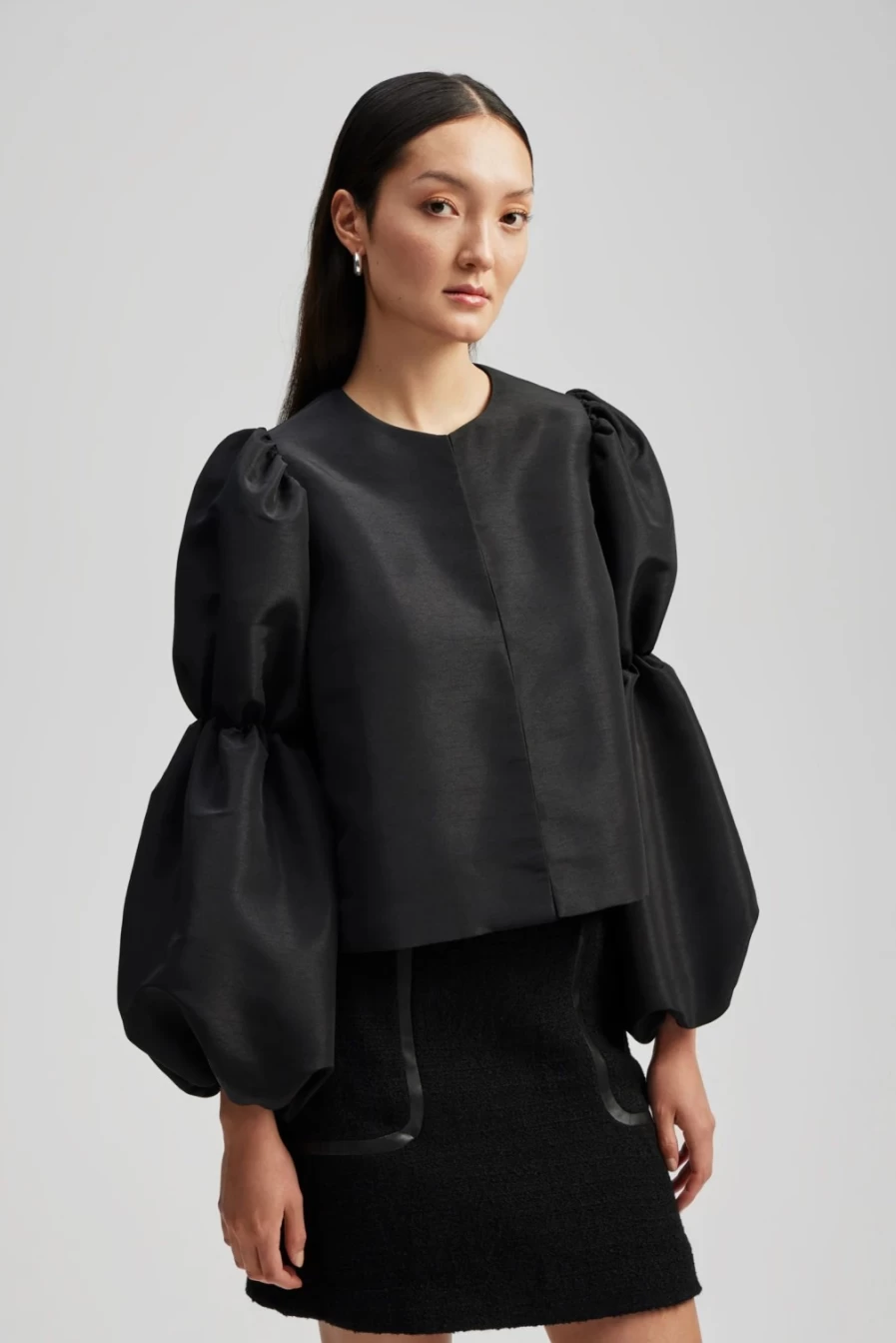 BY MALINA Women's Zoey Blouse - Elegant Black Top for Women