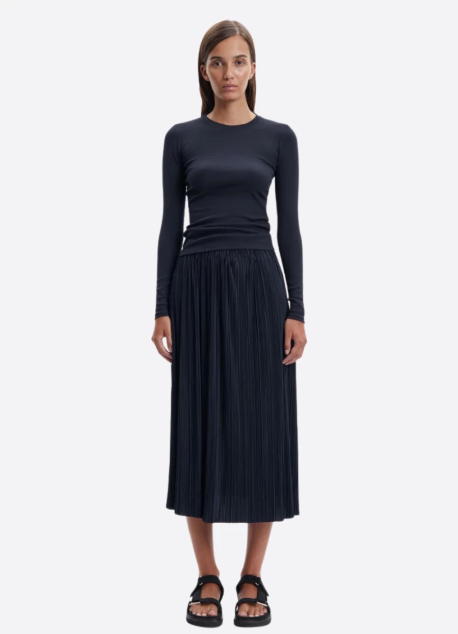 Samsoe Samsoe Women's Uma Skirt in Night Sky - Elegant Floral Print Midi Skirt