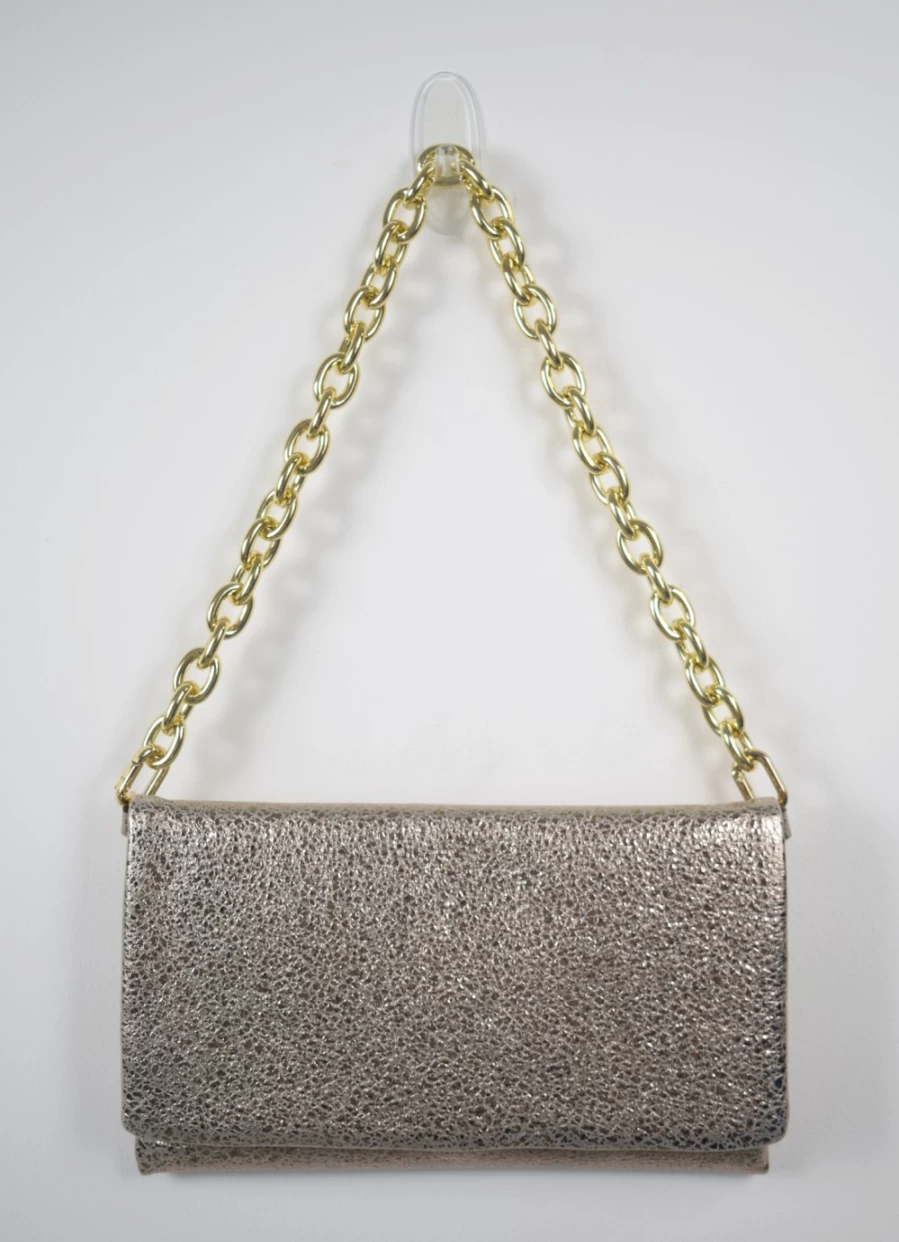 Abro Women's Elegant Leather Clutch in Champagne for Evening & Special Occasions