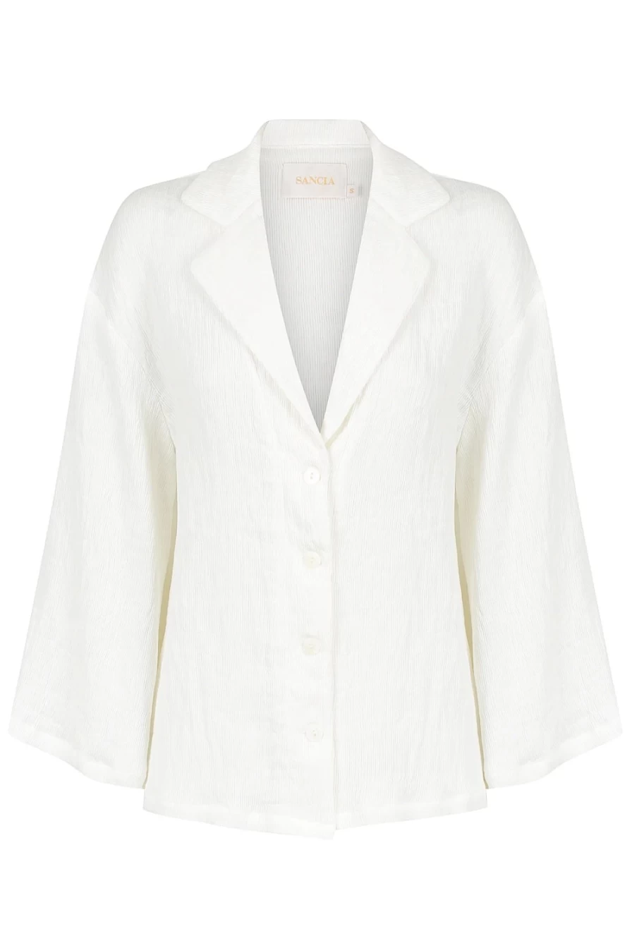 Sancia Women's Pearl Embellished Una Blouse - Elegant Feminine Top
