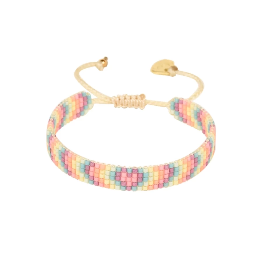 Mishky Women's Pastel Color Psicodelic Heart Charm Bracelet for Stylish Boho Accessories