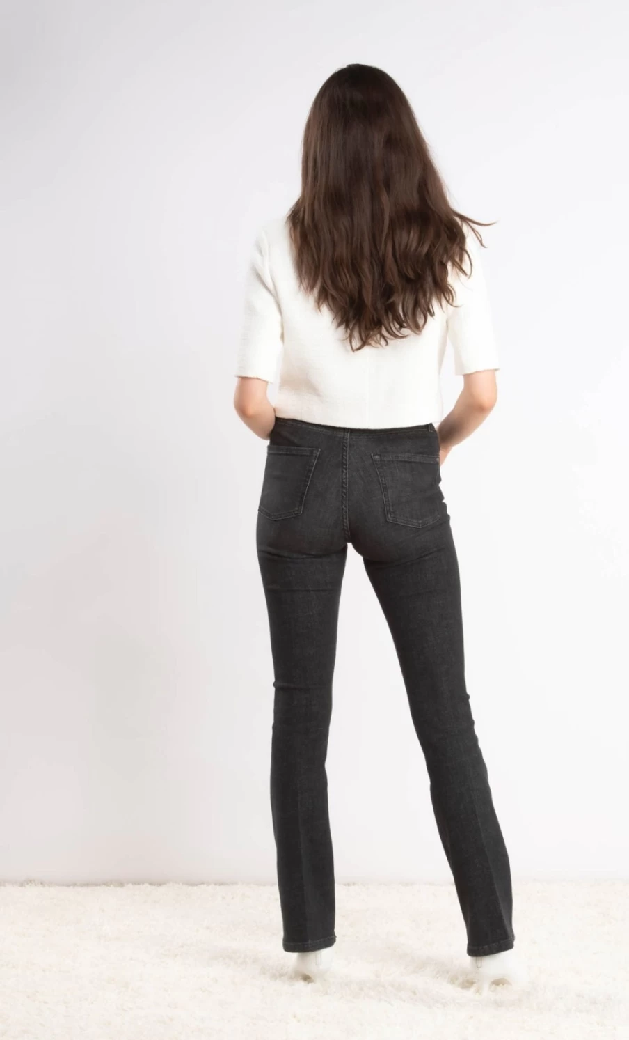 Denim Studio Women's Brooke 34 High-Rise Black Skinny Jeans - Classic Stretch Denim Pants