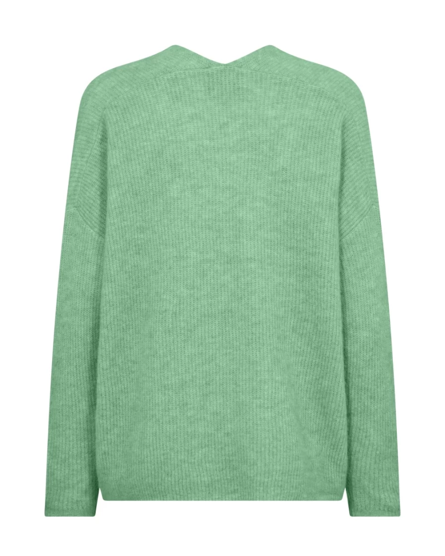 Mos Mosh Women's V Neck Zephyr Green Top | Mmthora Style Lightweight Blouse