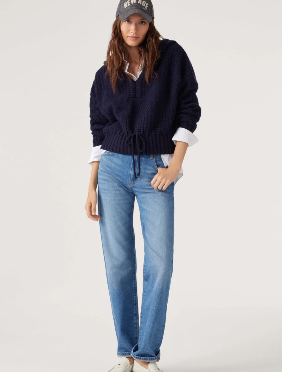 ba&sh Women's Onasis High-Rise Boyfriend Jeans - Relaxed Fit Distressed Denim Pants