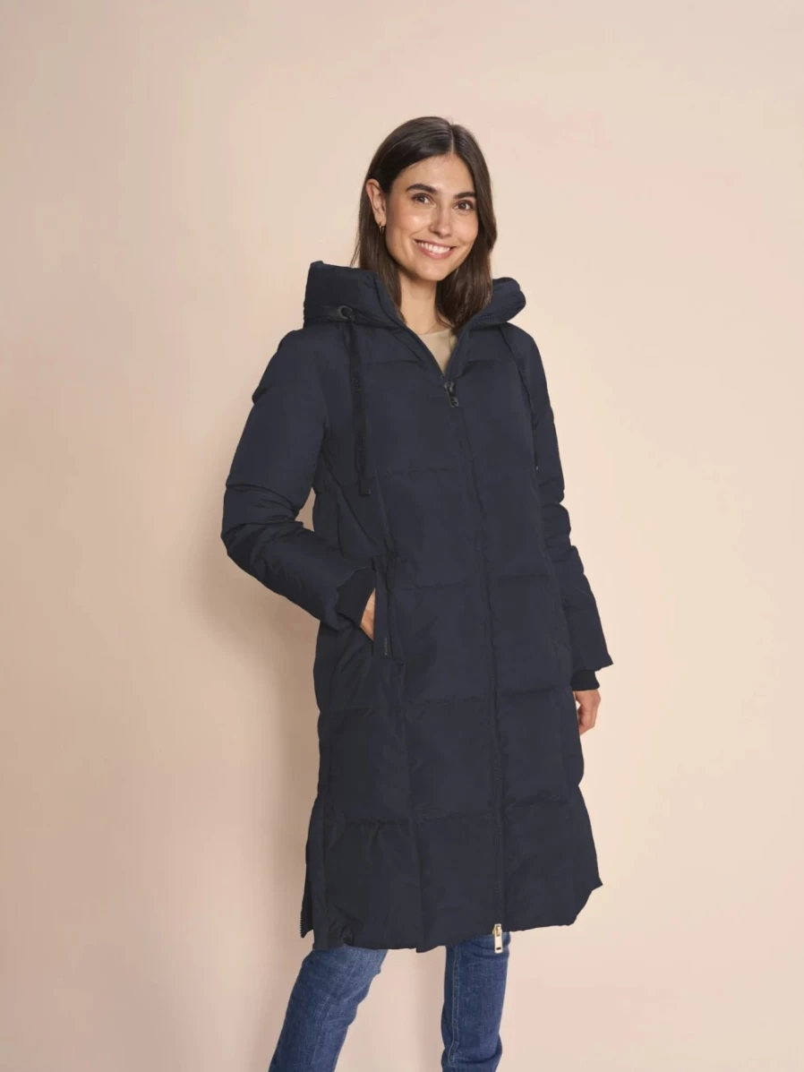 Mos Mosh Women's Navy Square Quilted Down Coat Winter Warm Puffer Jacket