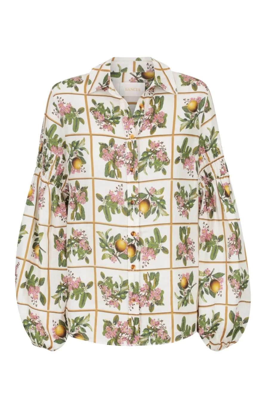 Sancia Women's Lucie Shirt - Floral Botanical Print Top