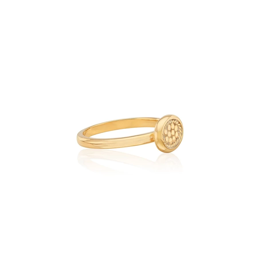 Anna Beck Women's Gold Oval Stackable Rings Set - Elegant Layering Rings for Everyday Wear
