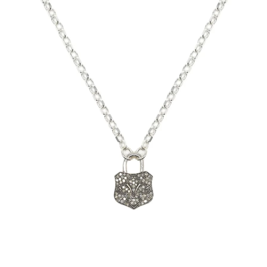 Kirstie Le Marque Women's Diamond & Sterling Silver Chunky Lock Pendant Necklace