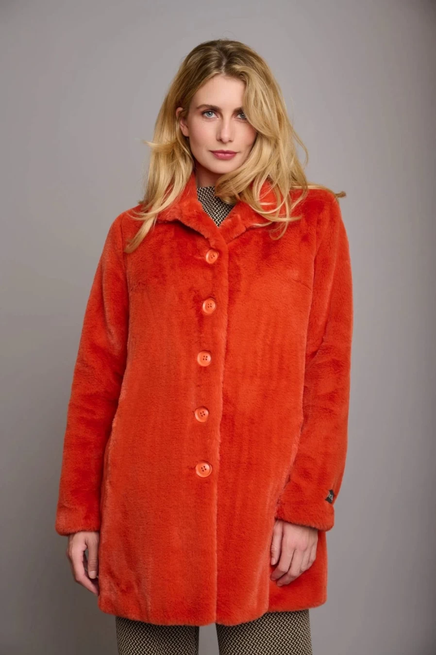 Rino & Pelle Women's Nonna Coat Pottery - Elegant Italian Wool Blend Overcoat