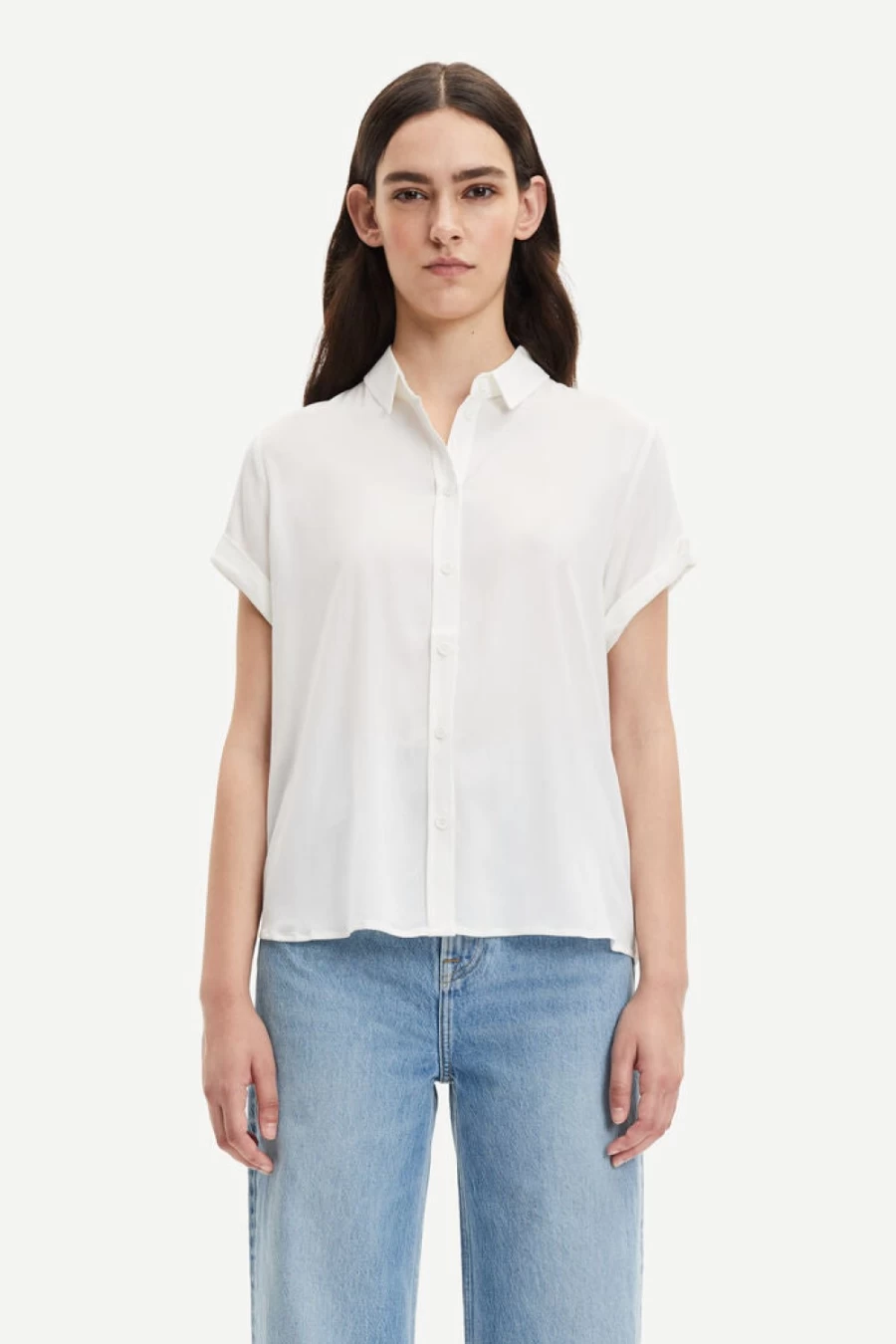 Samsoe Samsoe Women's Majan SS Shirt in Clear Cream