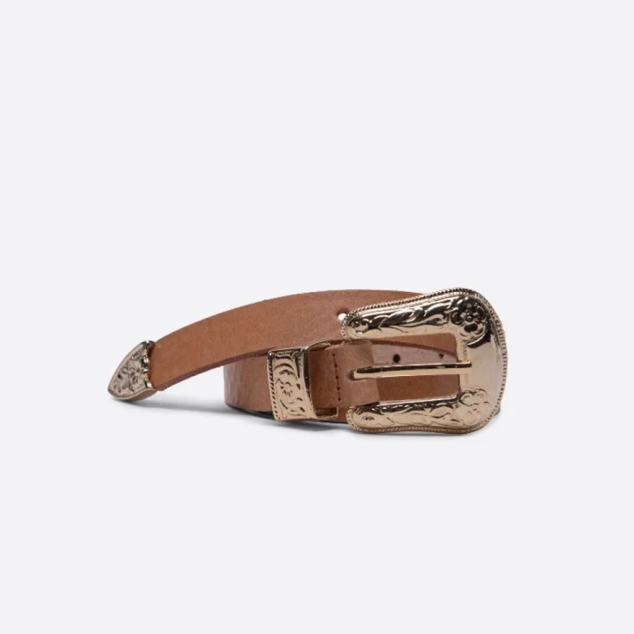Mercules Women's Rosette Belt - Natural Leather Stylish Accessory for Women