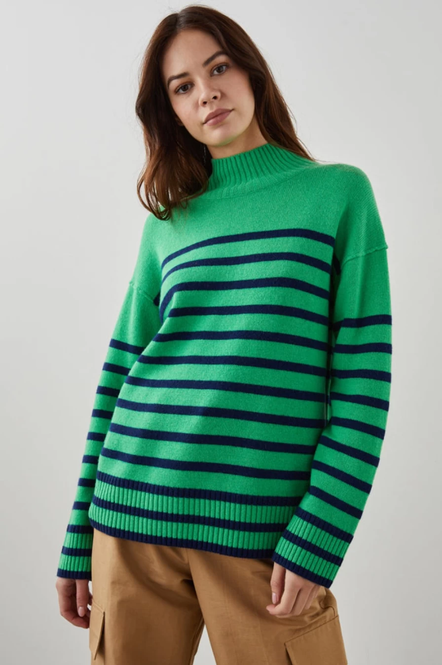 Rails Women's Sasha Jumper Knit Sweater in Navy Striped Design