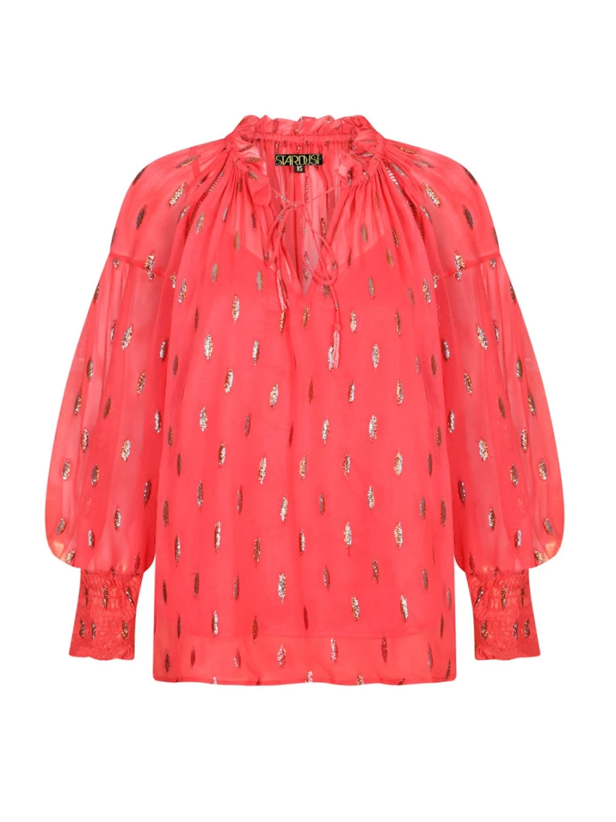 Stardust Women's Georgia Top in Raspberry with Confetti Detail