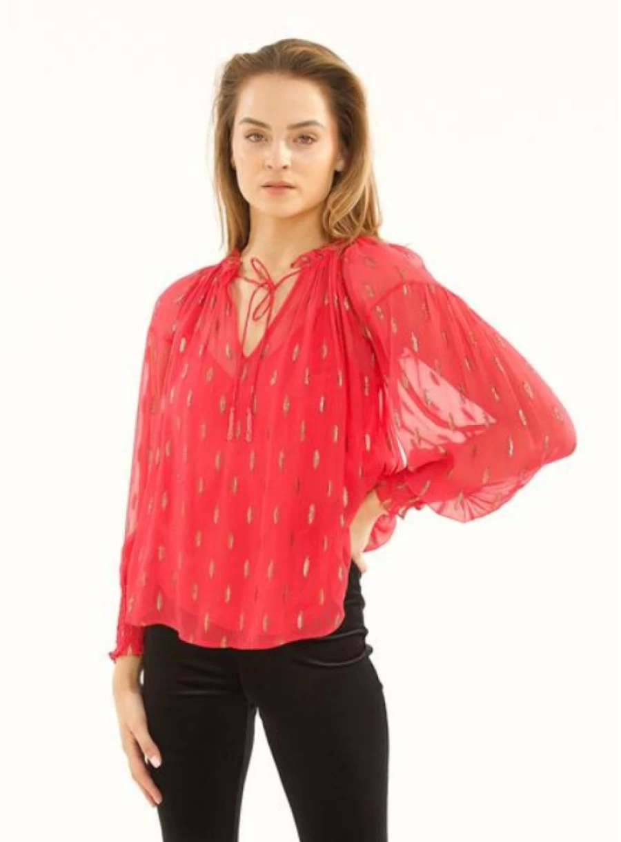 Stardust Women's Georgia Top in Raspberry with Confetti Detail