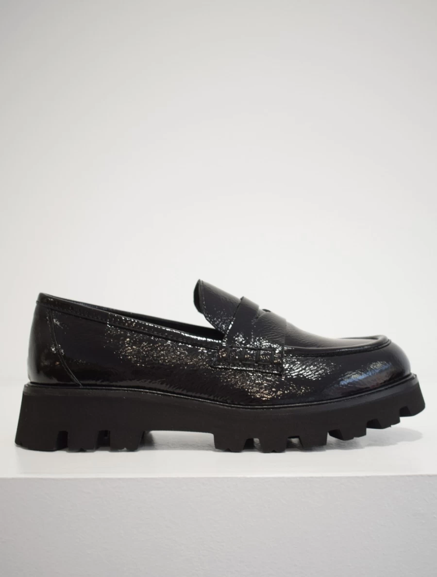 Donna Lei Women's Black Patent Finish Loafers - Stylish Slip-On Dress Shoes