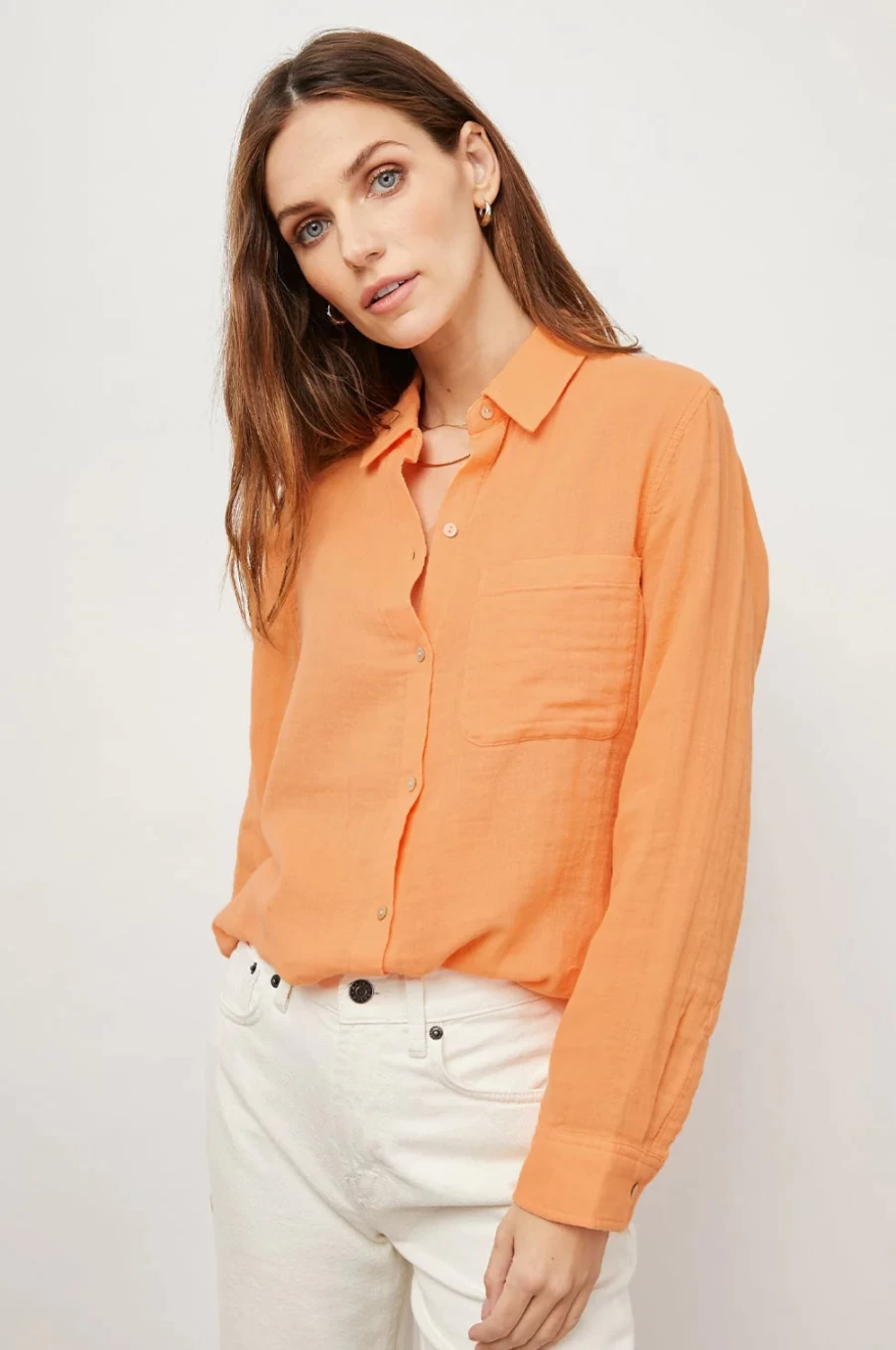 Rails Women's Ellis Shirt in Papaya - Classic Casual Top