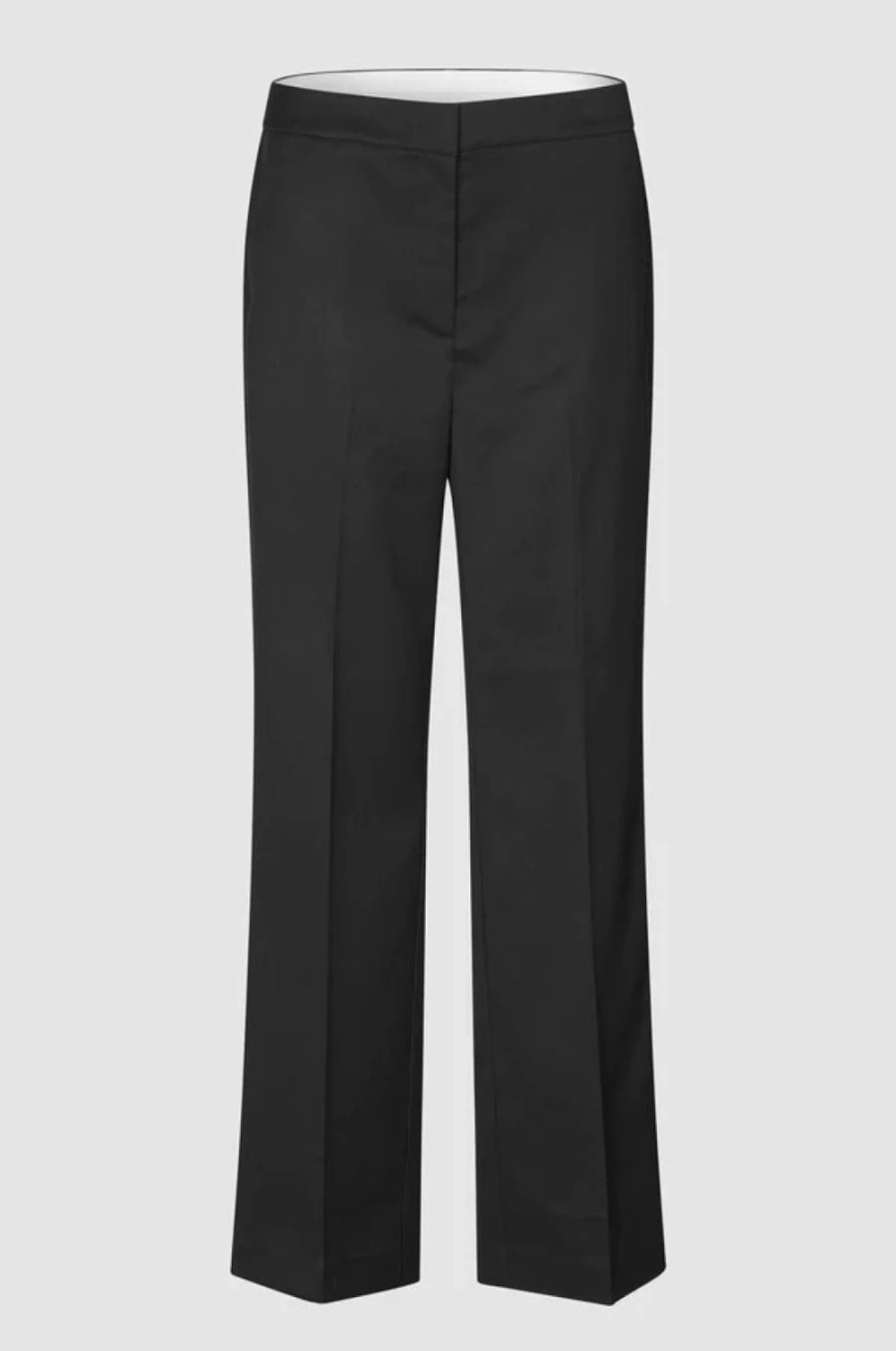 Second Female Women's Kaleem Straight Leg Trousers in Black - Classic Slim Fit Pants