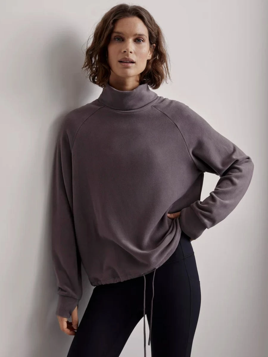 Varley Women's Portland High Neck Sweater in Deep Charcoal