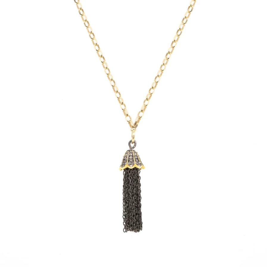 Kirstie Le Marque Diamond & Tassel Pendant Necklace for Women - Elegant Layered Chain Jewelry