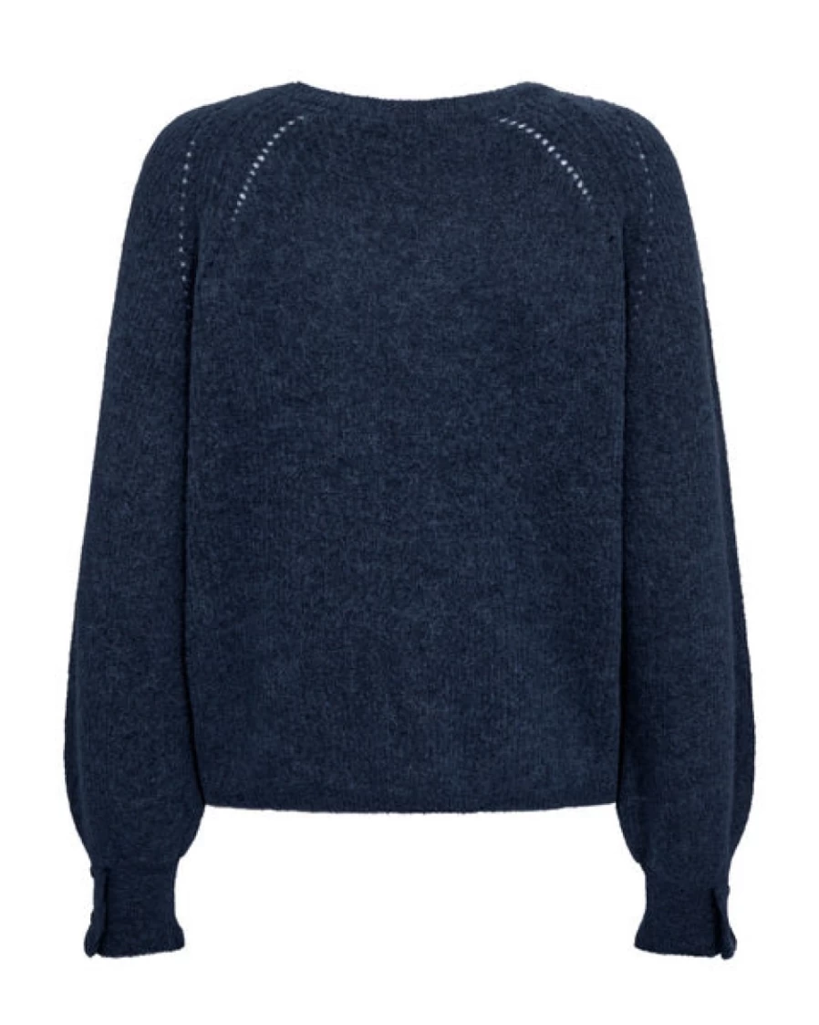 Mos Mosh Women's Talli Long Sleeve Knit Sweater in Navy Blue