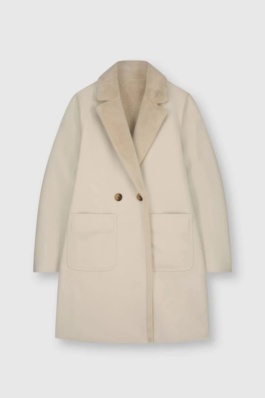 Rino & Pelle Women's Ivon Reversible Coat in Stone Color