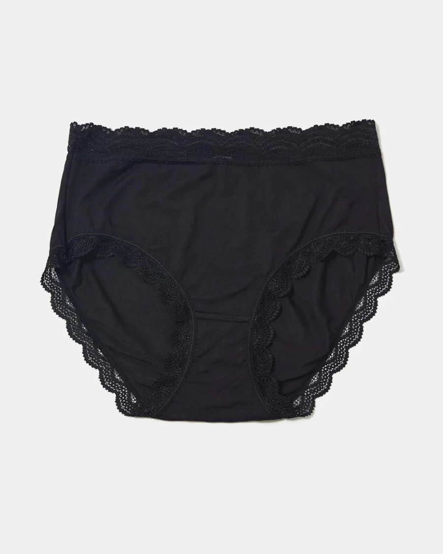 Stripe & Stare Women's High Rise Black Knickers - Comfortable & Stylish Underwear