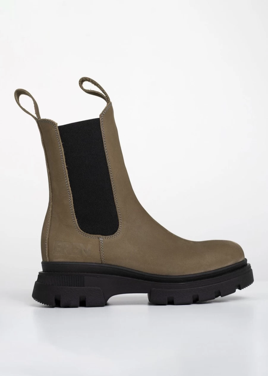 BRGN Women's Waterproof Lizard Green Chelsea Boots for Comfort & Style