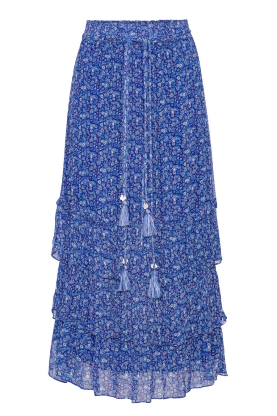 Moliin Women's Molly Skirt in Clematis Blue - Floral Print A-Line Midi Skirt