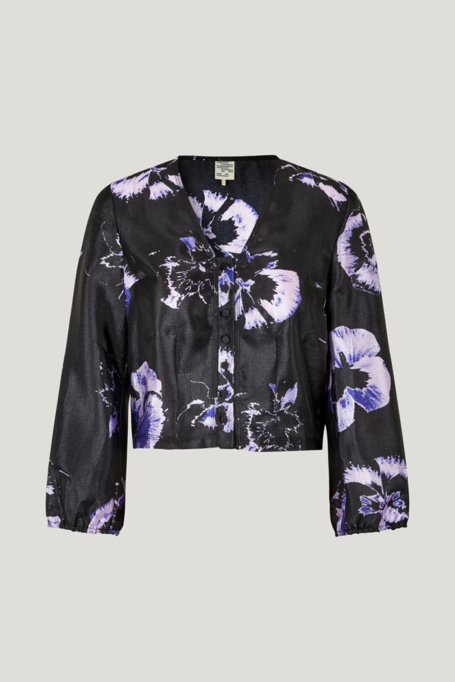 Baum und Pferdgarten Women's Miriana Blouse in Purple Pansy Floral Print
