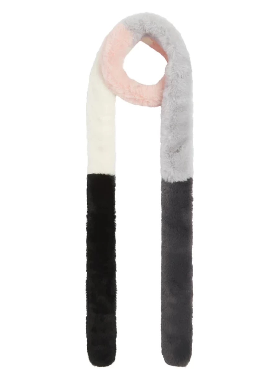 Nooki Women's Carousel Faux Fur Scarf in Nude Mix - Soft Winter Wrap Fashion Accessory