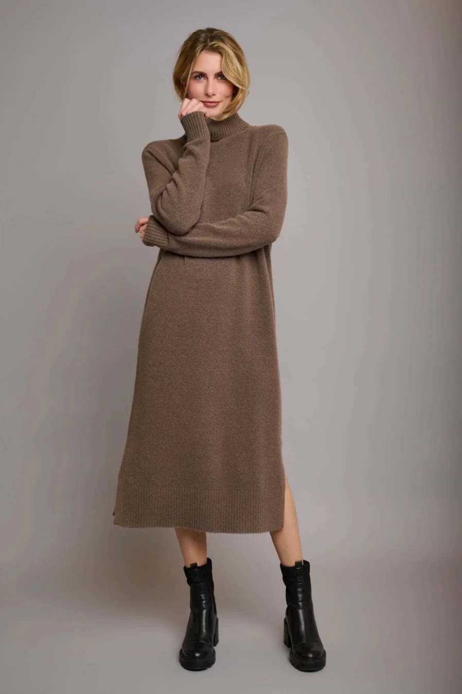 Rino & Pelle Women's Tenzil Taupe Dress - Elegant Casual Wear