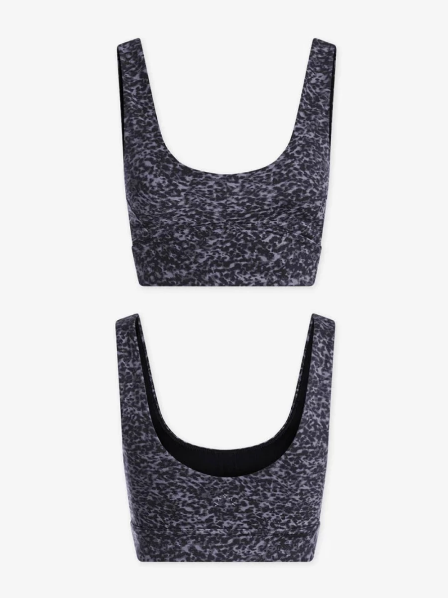 Varley Women's Let'S Go Elsie Bra in Ebony Blue Cheetah Print - Supportive Sports Bra for Active Women