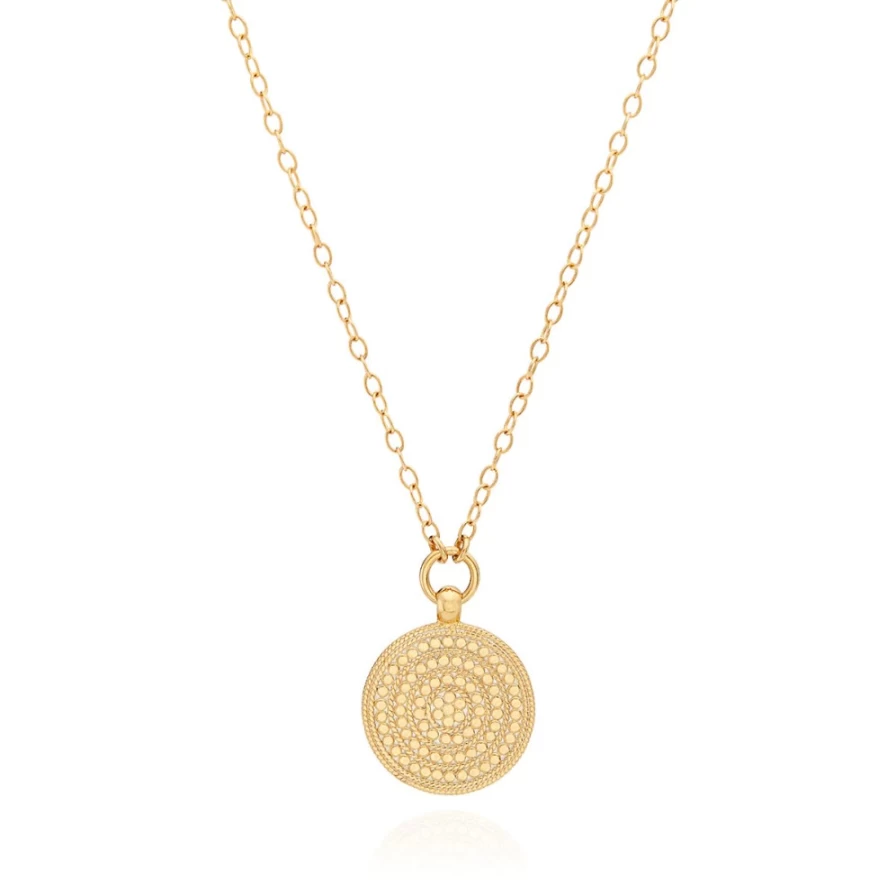 Anna Beck Women's Personalized Engrave Medallion Necklace - Customizable Jewelry Gift