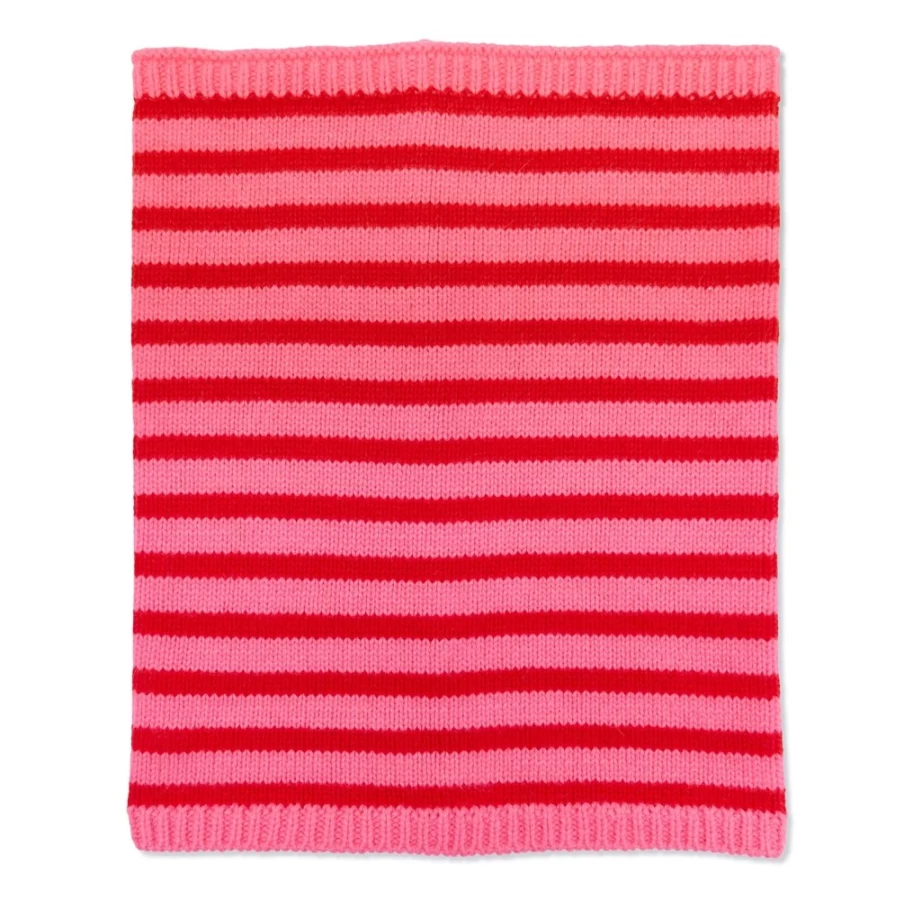 Somerville Scarves Women's Breton Cashmere Snood in Pink & Red - Luxurious Soft Wrap