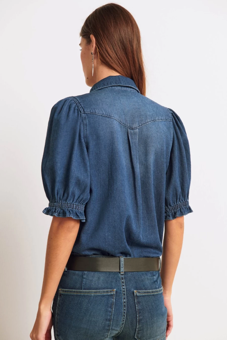 ba&sh Women's Honey Wash Denim Shirt - Vintage Style Casual Top